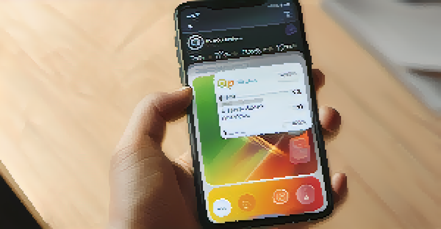 A close-up of a person's hands holding a smartphone with a digital app interface displayed, emphasizing innovative design features.