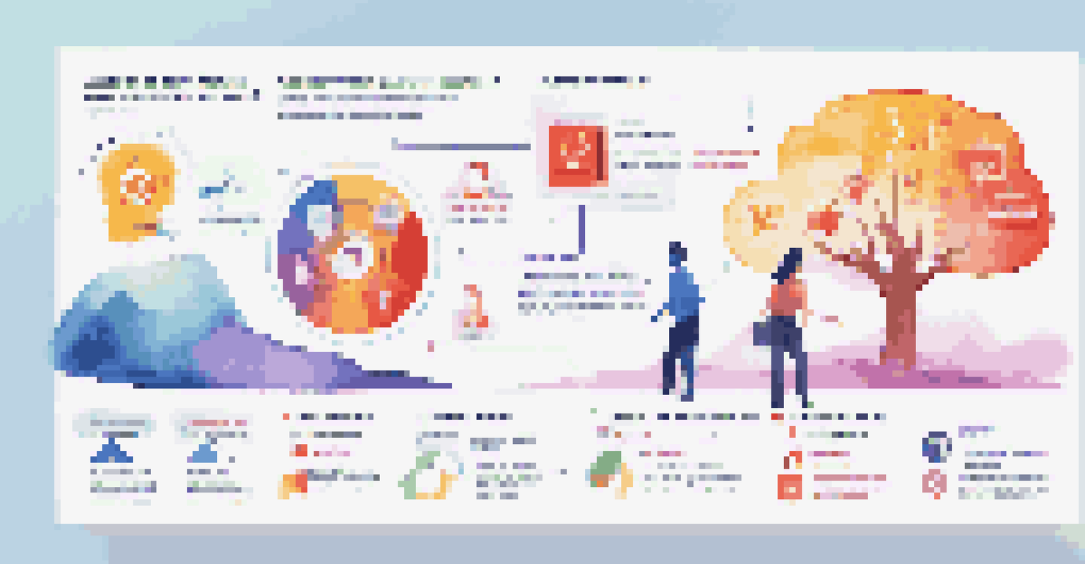 An infographic illustrating the AI customer feedback analysis process with colorful icons and labels.