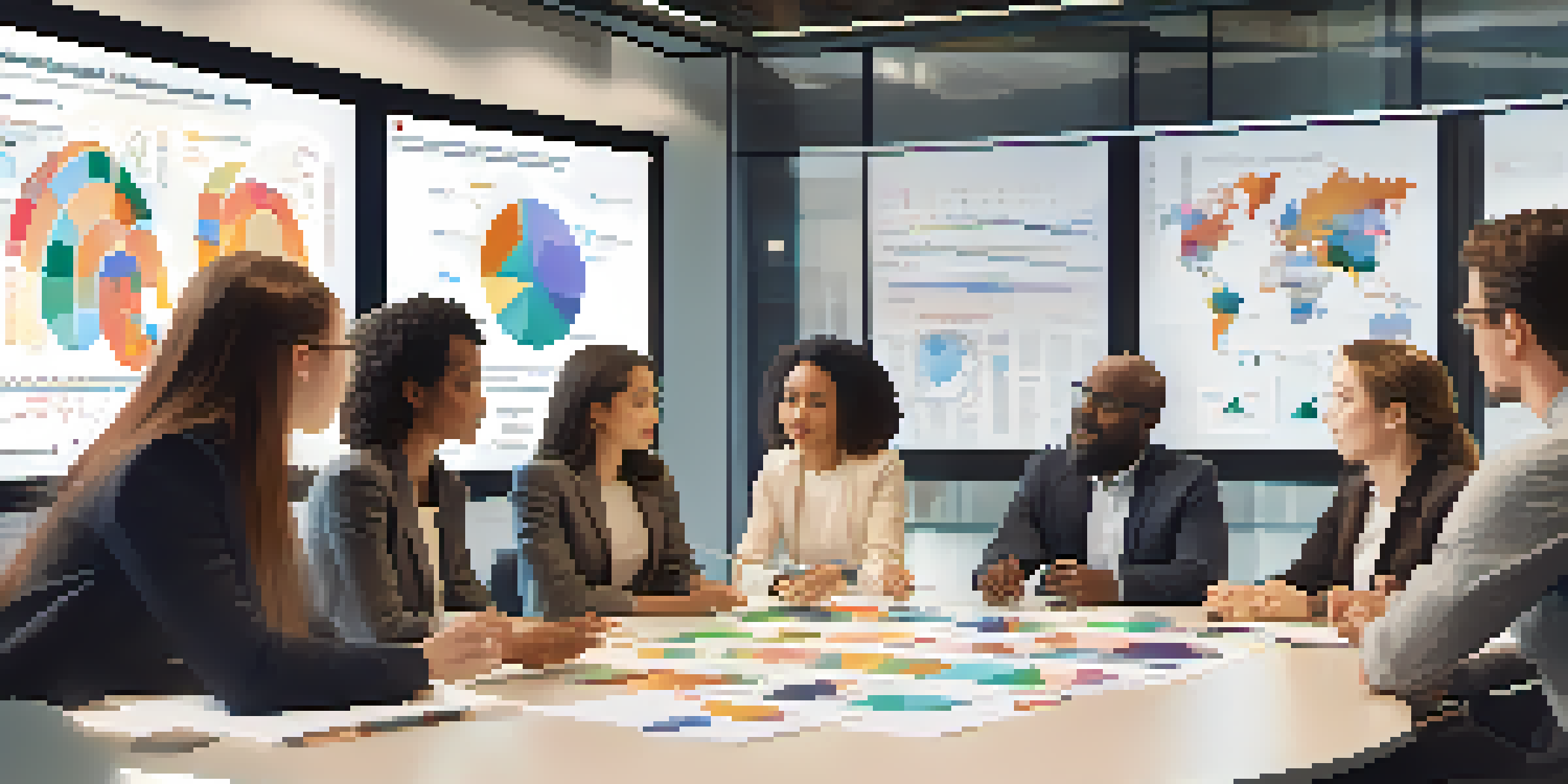 A diverse group of professionals collaborating in a conference room, sharing ideas and discussing strategies.