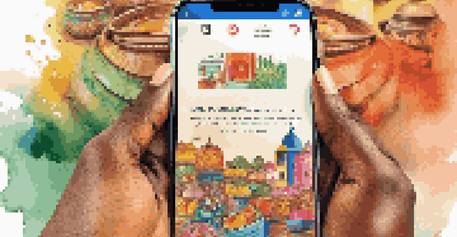 A smartphone displaying a social media post featuring an artisan product with vibrant colors and engaging content.