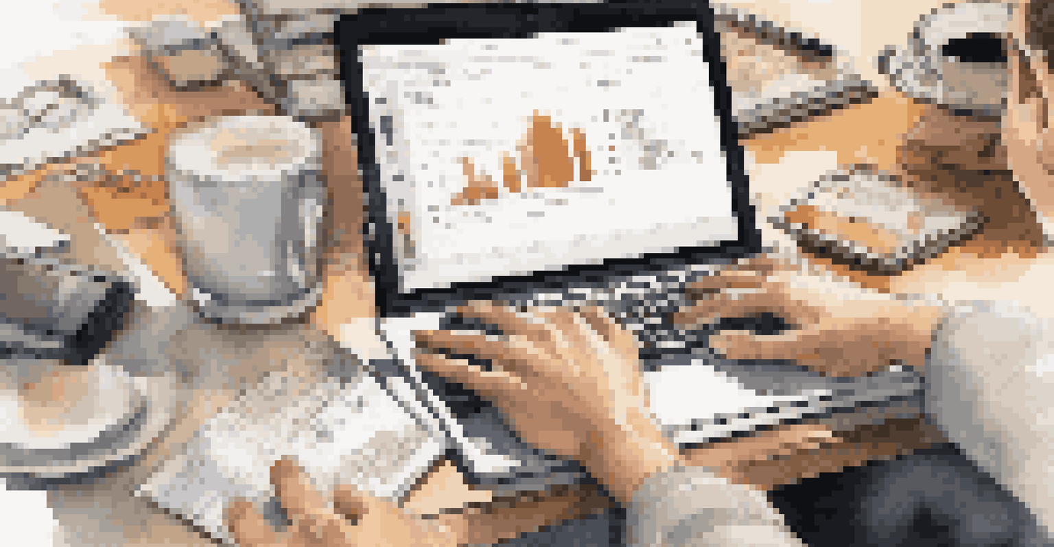 Close-up of hands working on a laptop and a sketchpad in a modern office, showcasing collaboration.
