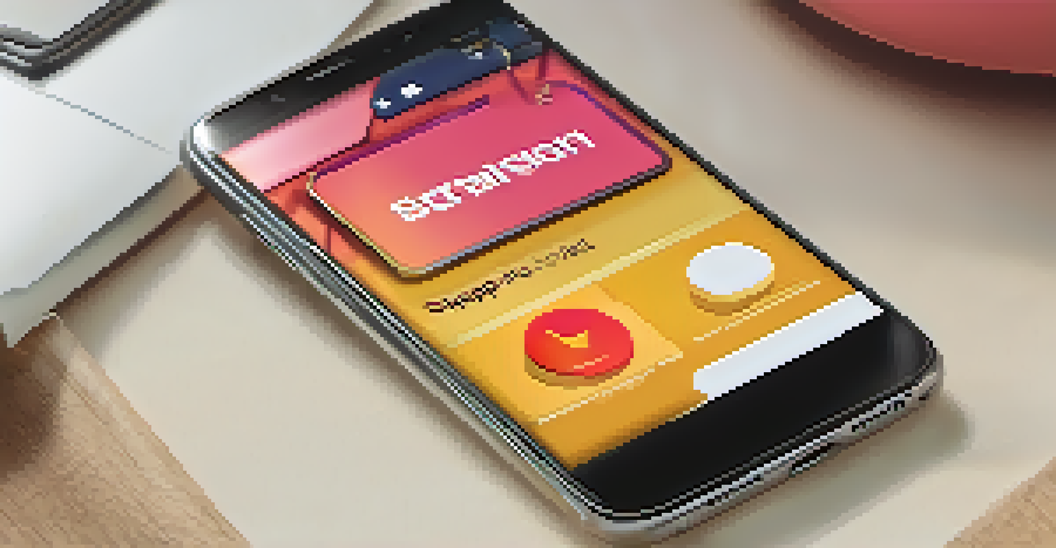 A close-up image of a smartphone with a push notification for a personalized shopping deal on its screen.