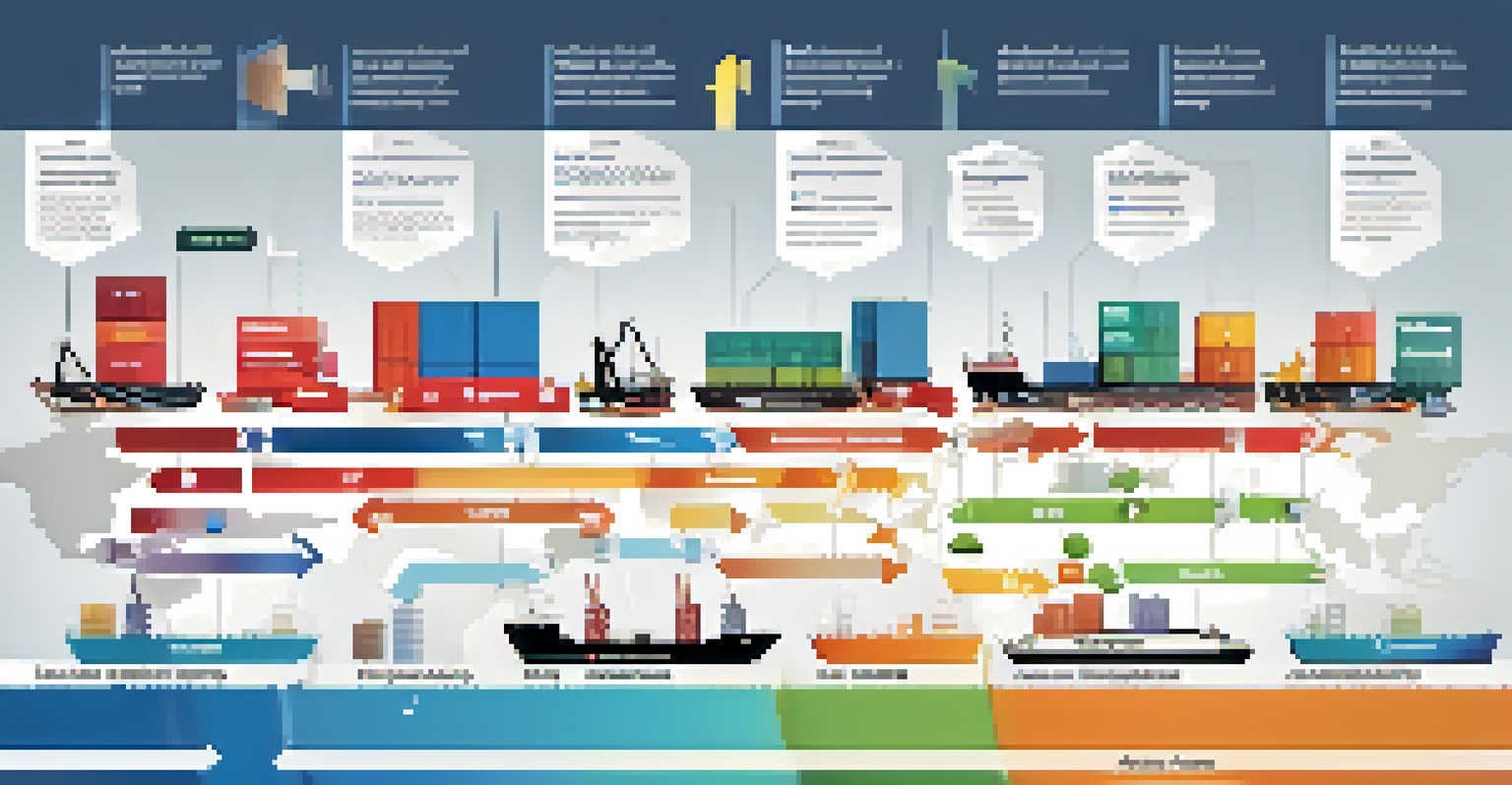 An infographic showing different types of Incoterms with icons and color-coded sections.