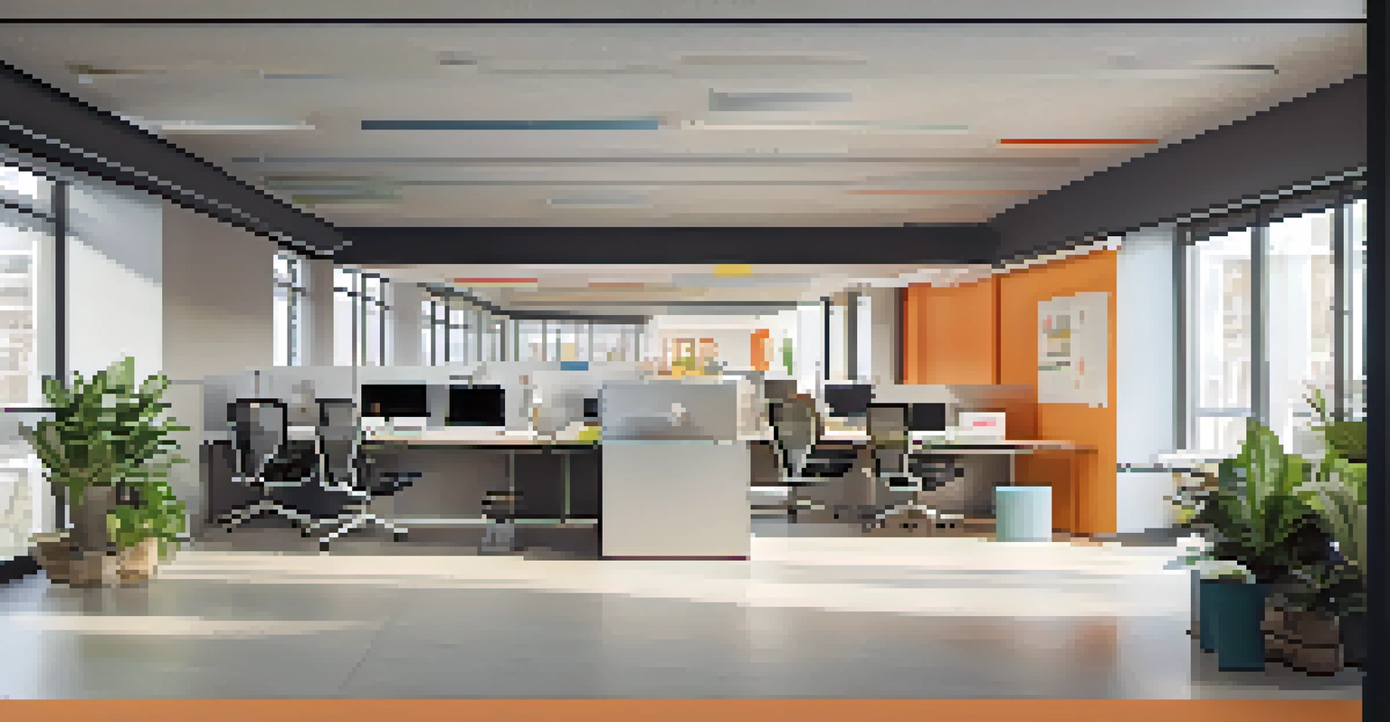 An infographic illustrating hybrid work models, showing an office space on one side and a home office on the other, connected by arrows.