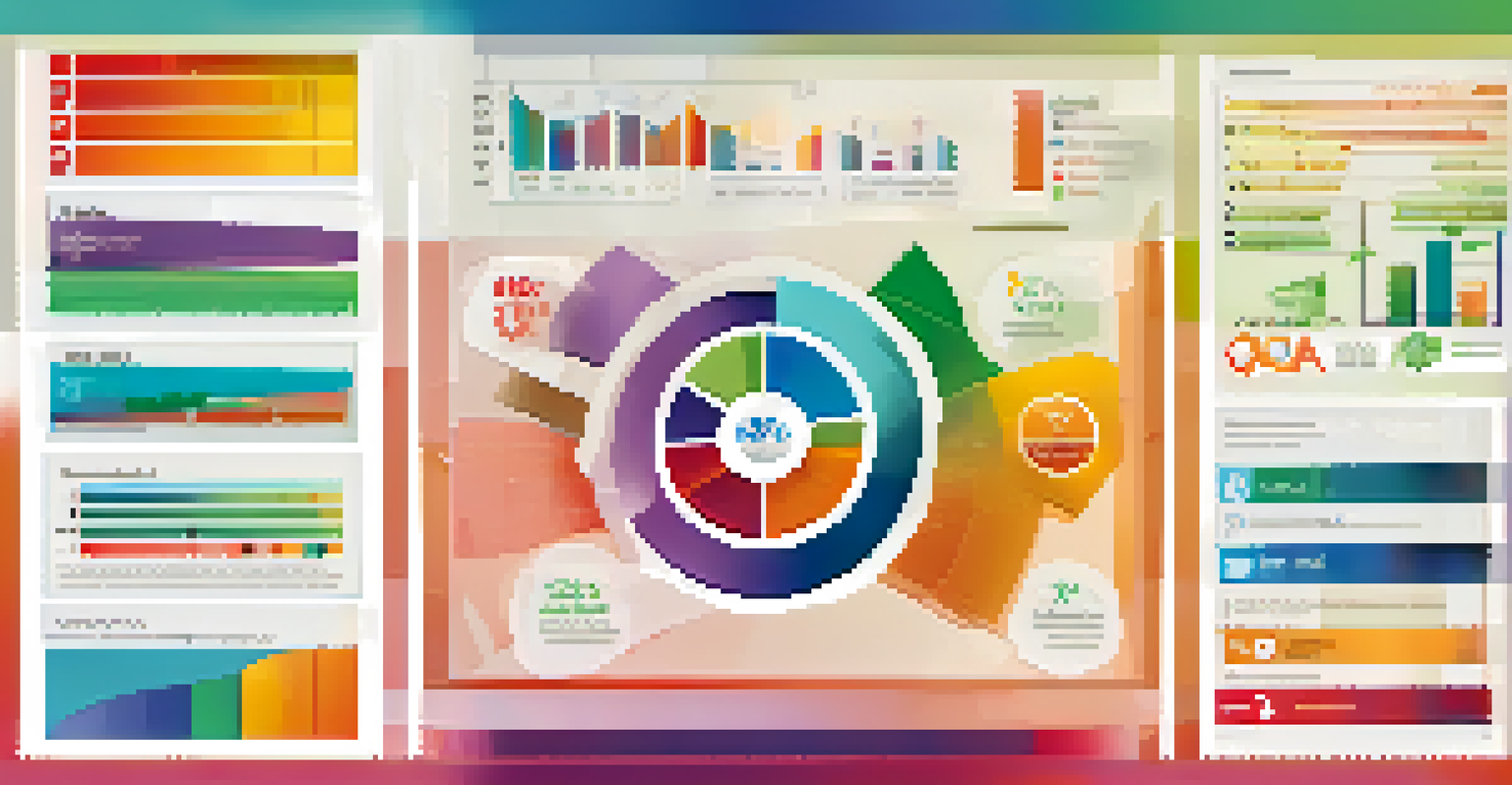 An infographic displaying colorful icons and text highlighting key employee productivity metrics like output, quality, and engagement.