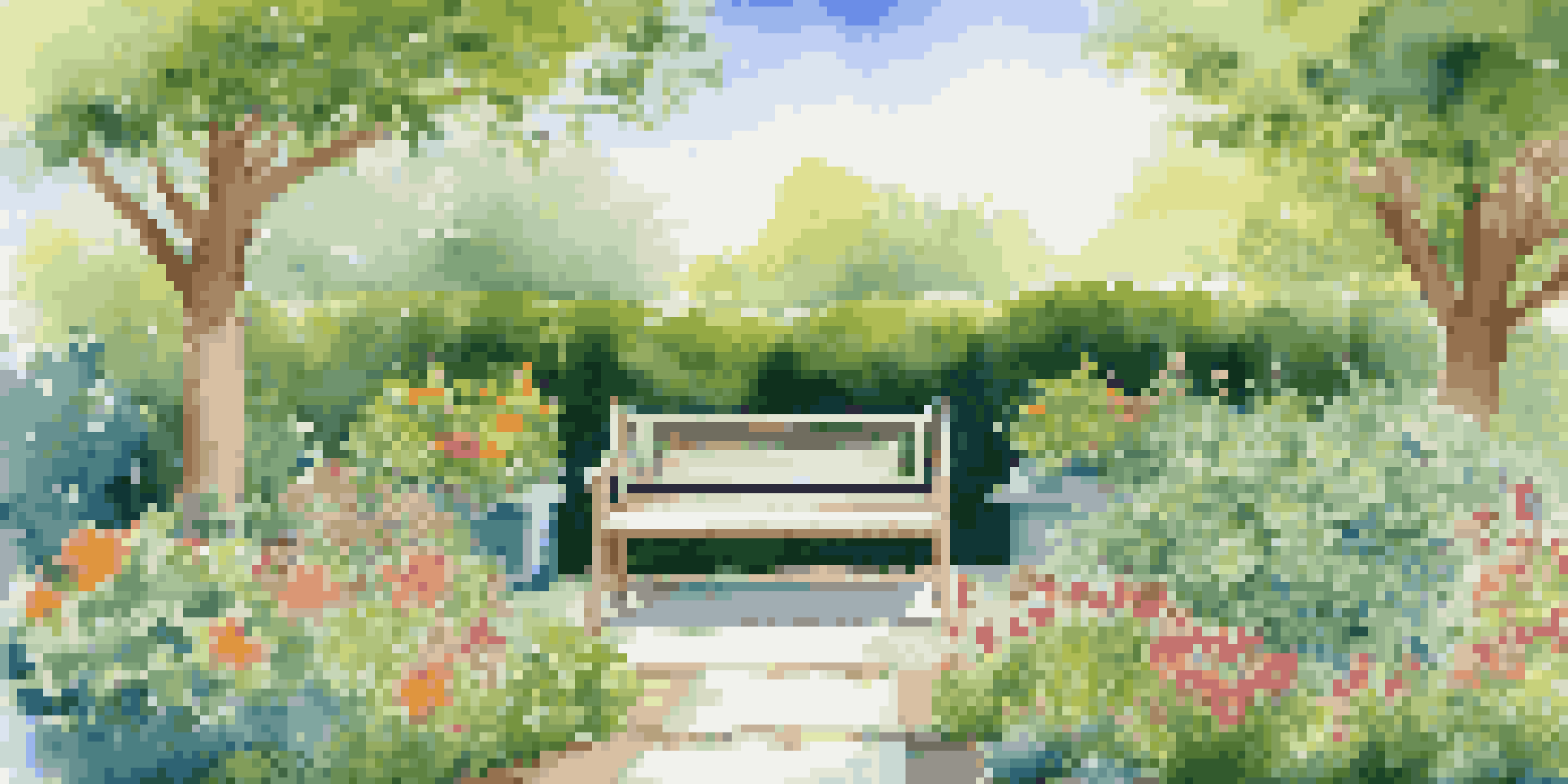 A well-maintained garden with green plants and colorful flowers, symbolizing Online Reputation Management.