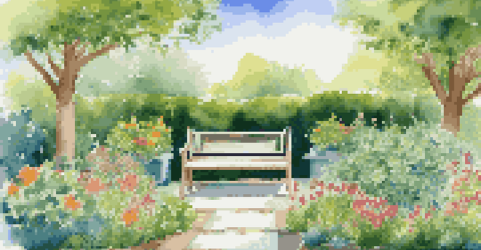 A well-maintained garden with green plants and colorful flowers, symbolizing Online Reputation Management.