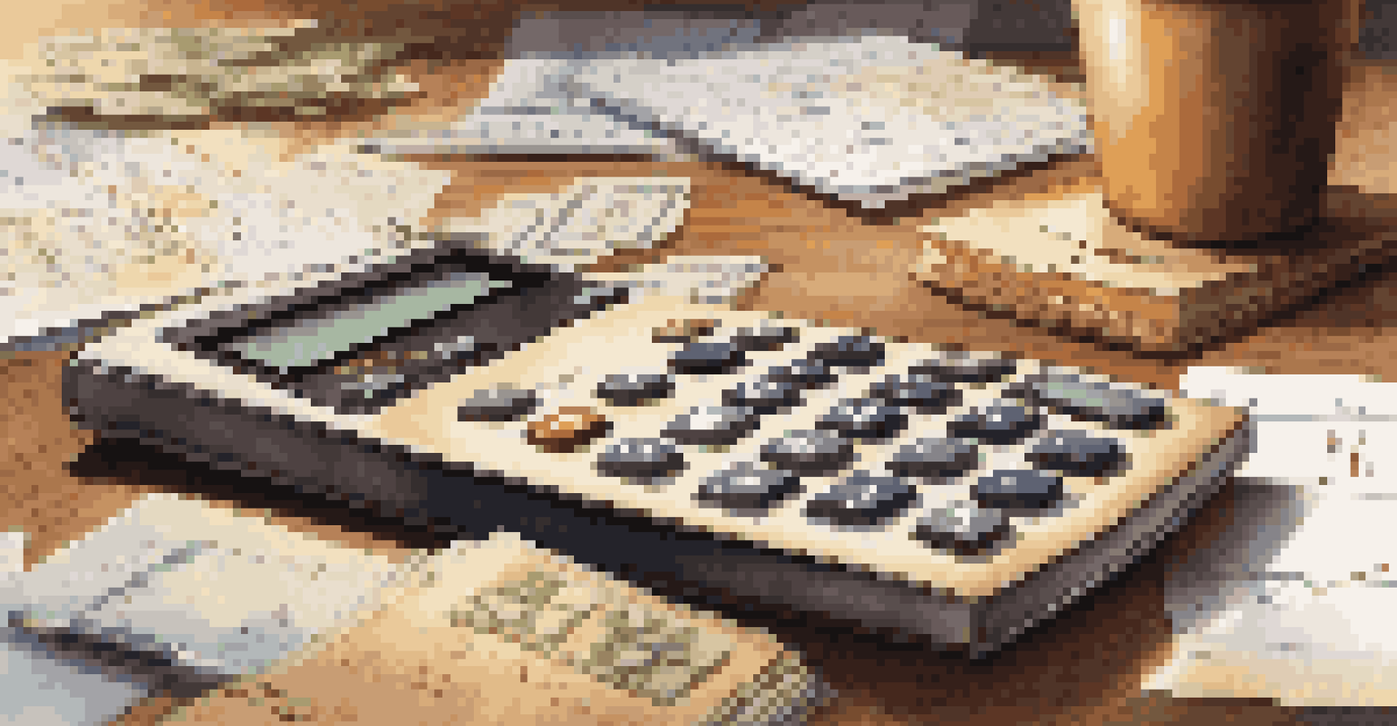 A close-up of a calculator displaying NPV and financial documents on a wooden desk.
