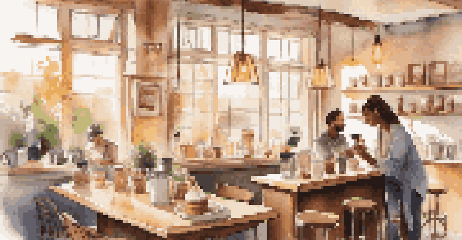 A food blogger photographing coffee drinks in a cozy coffee shop.