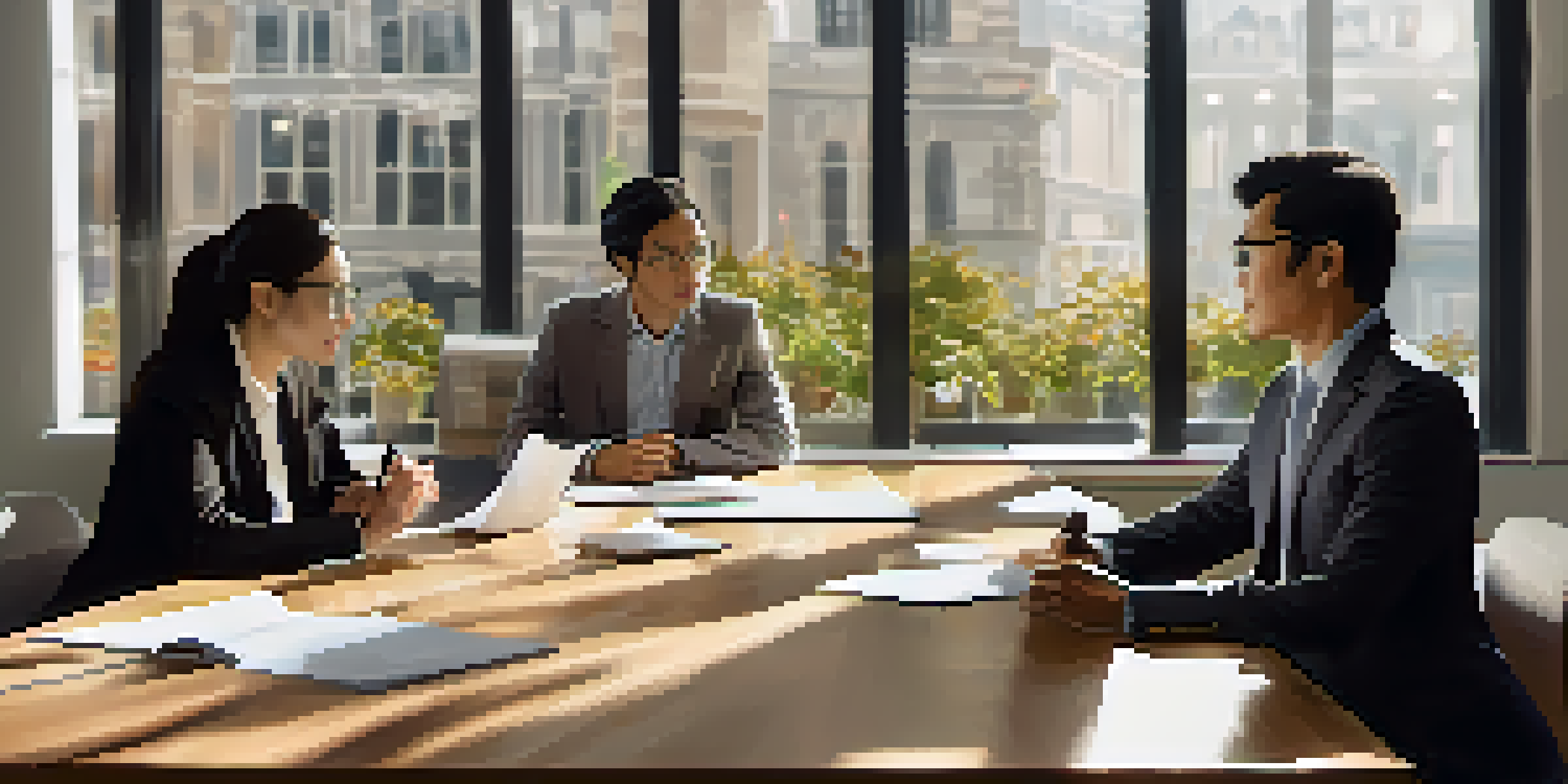 A diverse pair of individuals engaged in a constructive negotiation in a bright conference room.
