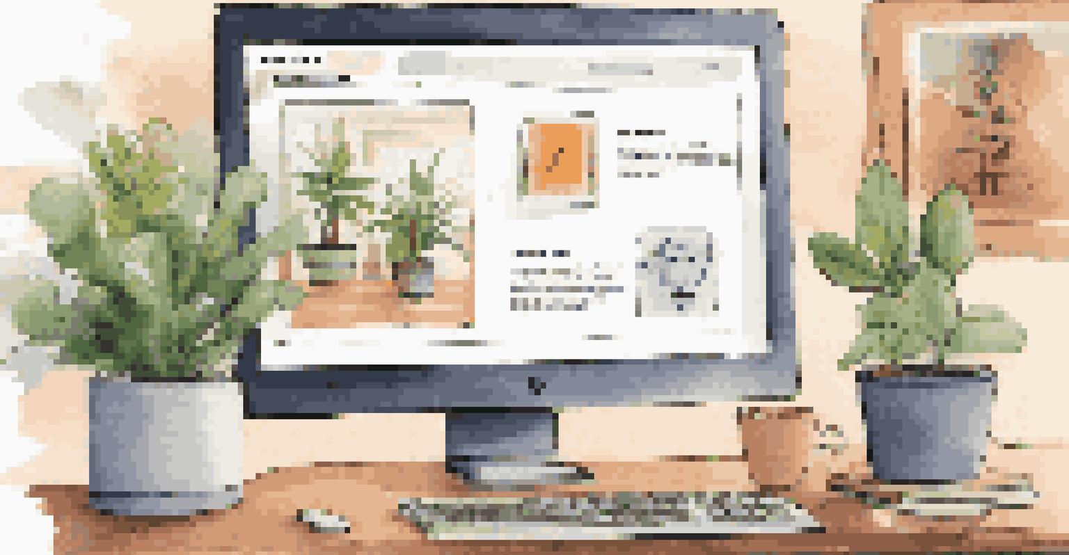 A close-up of a computer screen showing an online innovation training module, set in a cozy home office environment.