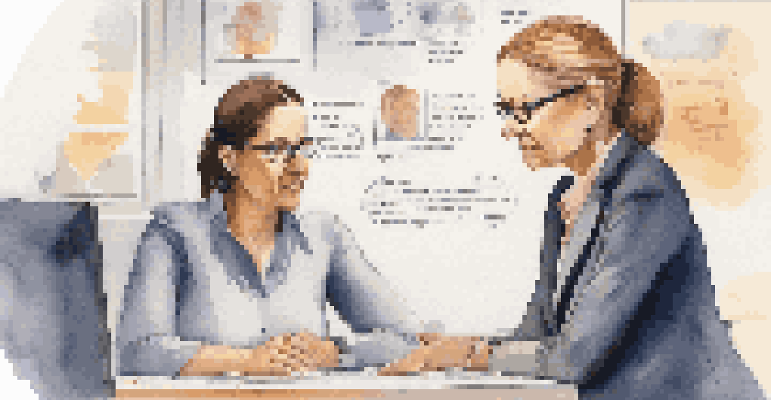 A leader mentoring a team member in a modern workspace, showing empathy and engagement.