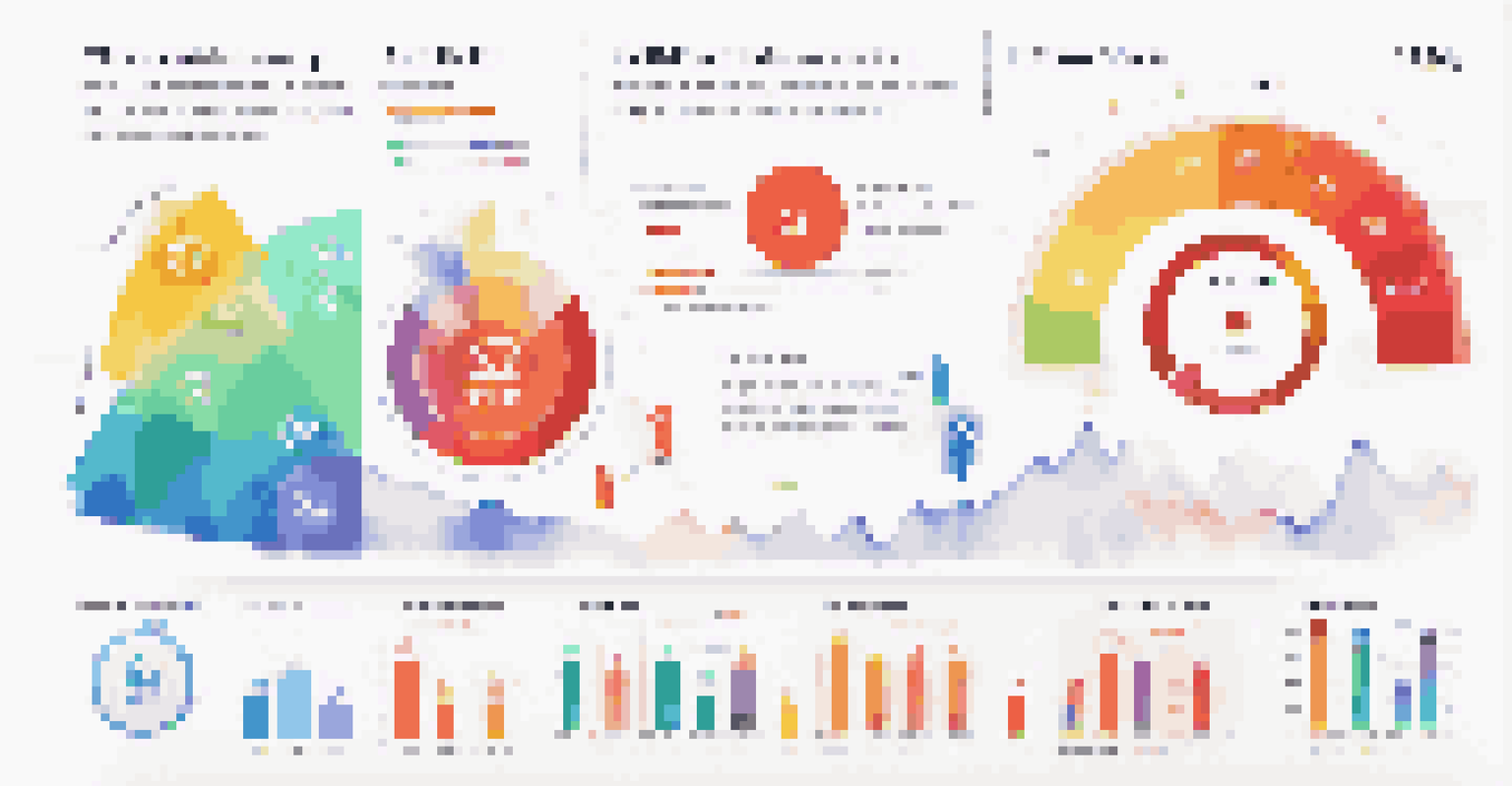 An animated infographic illustrating various CRM metrics with icons and vibrant colors on a white background.