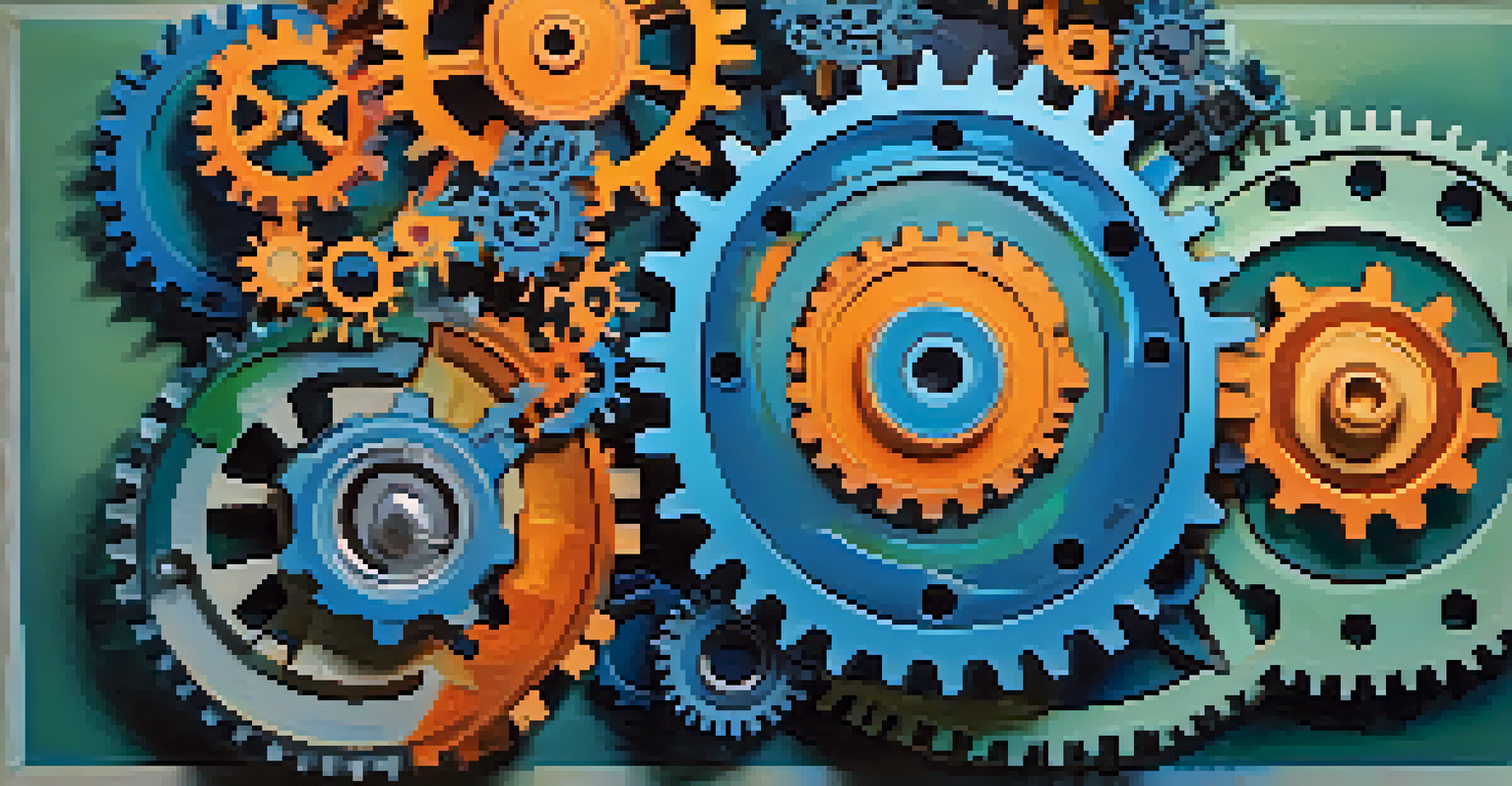 An abstract image of colorful interconnected gears representing business resilience and communication.