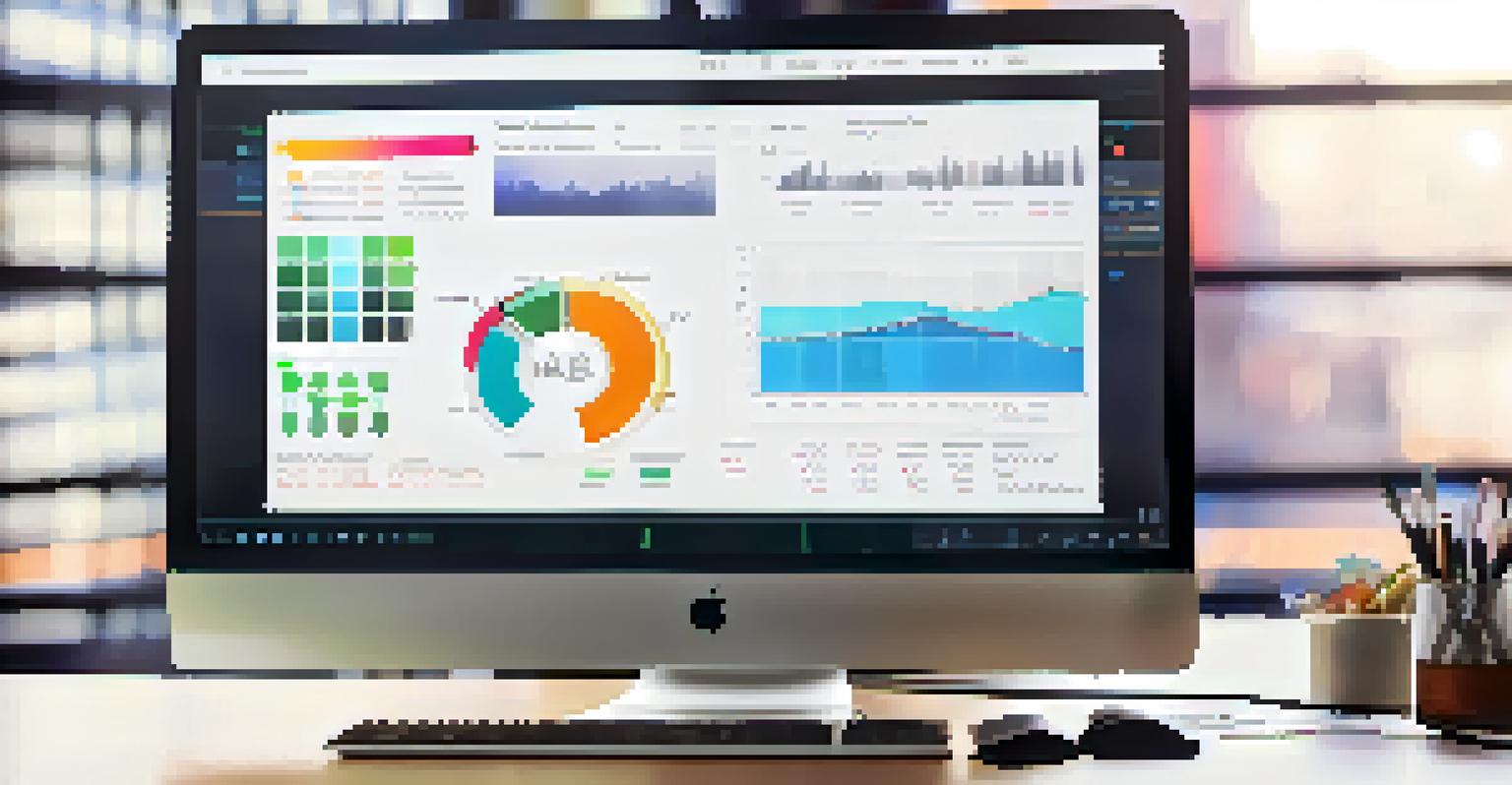 A close-up of a computer screen showing an A/B testing dashboard with colorful graphs and charts in a blurred office background.