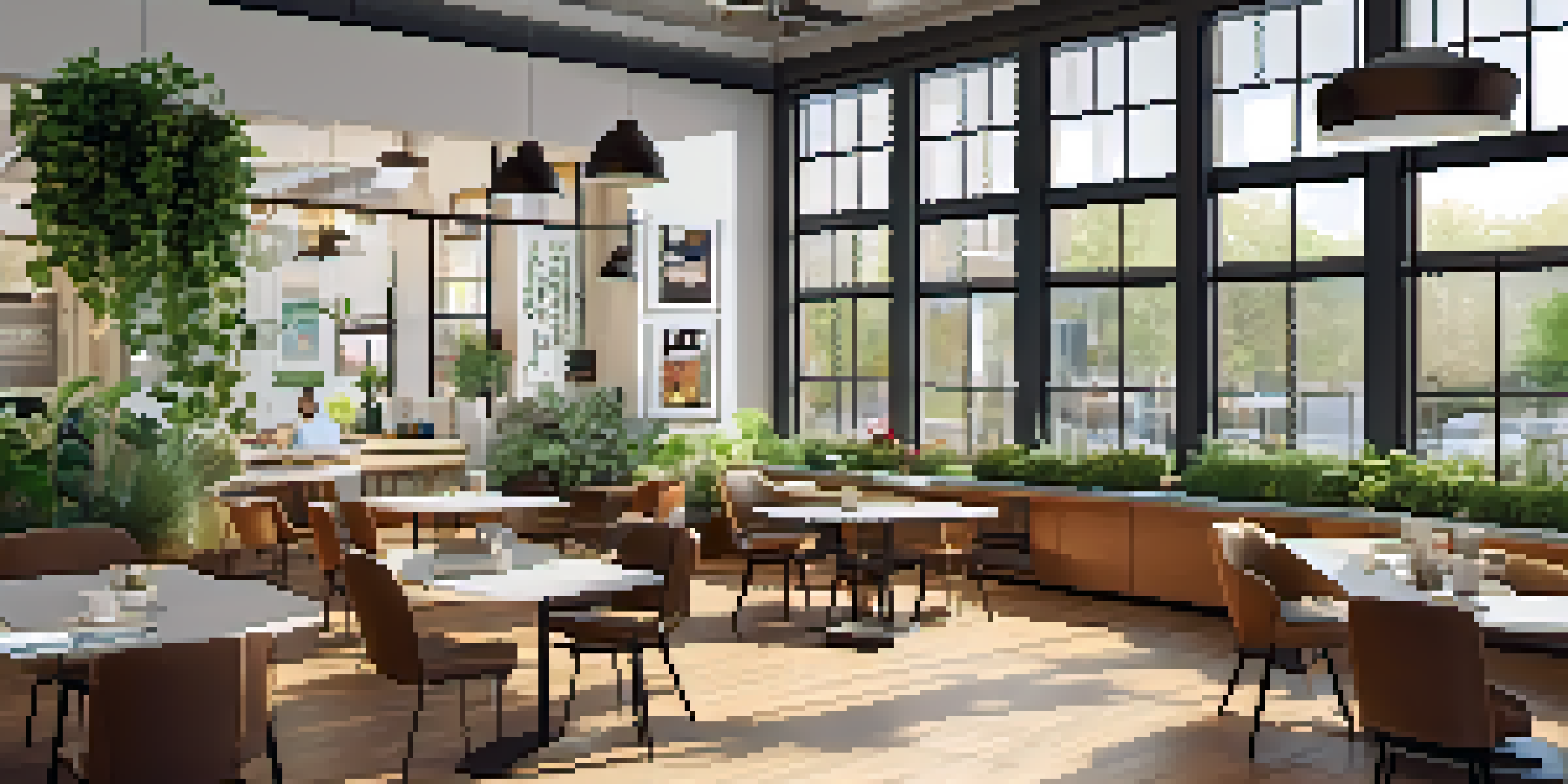 A bright and inviting office space with comfortable seating, plants, and a snack bar, designed for collaboration.