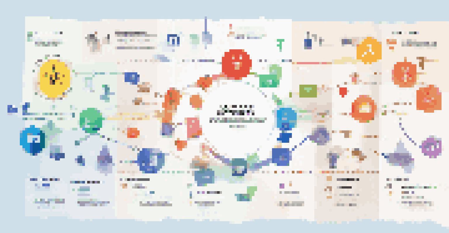 An infographic depicting various customer touchpoints and a seamless omnichannel experience with colorful icons and arrows.