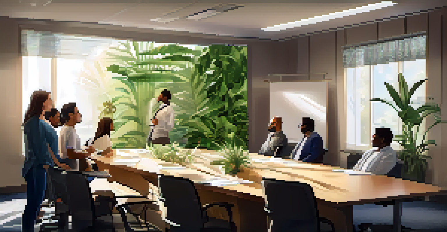 A team participating in a Business Impact Analysis drill in a well-lit conference room.