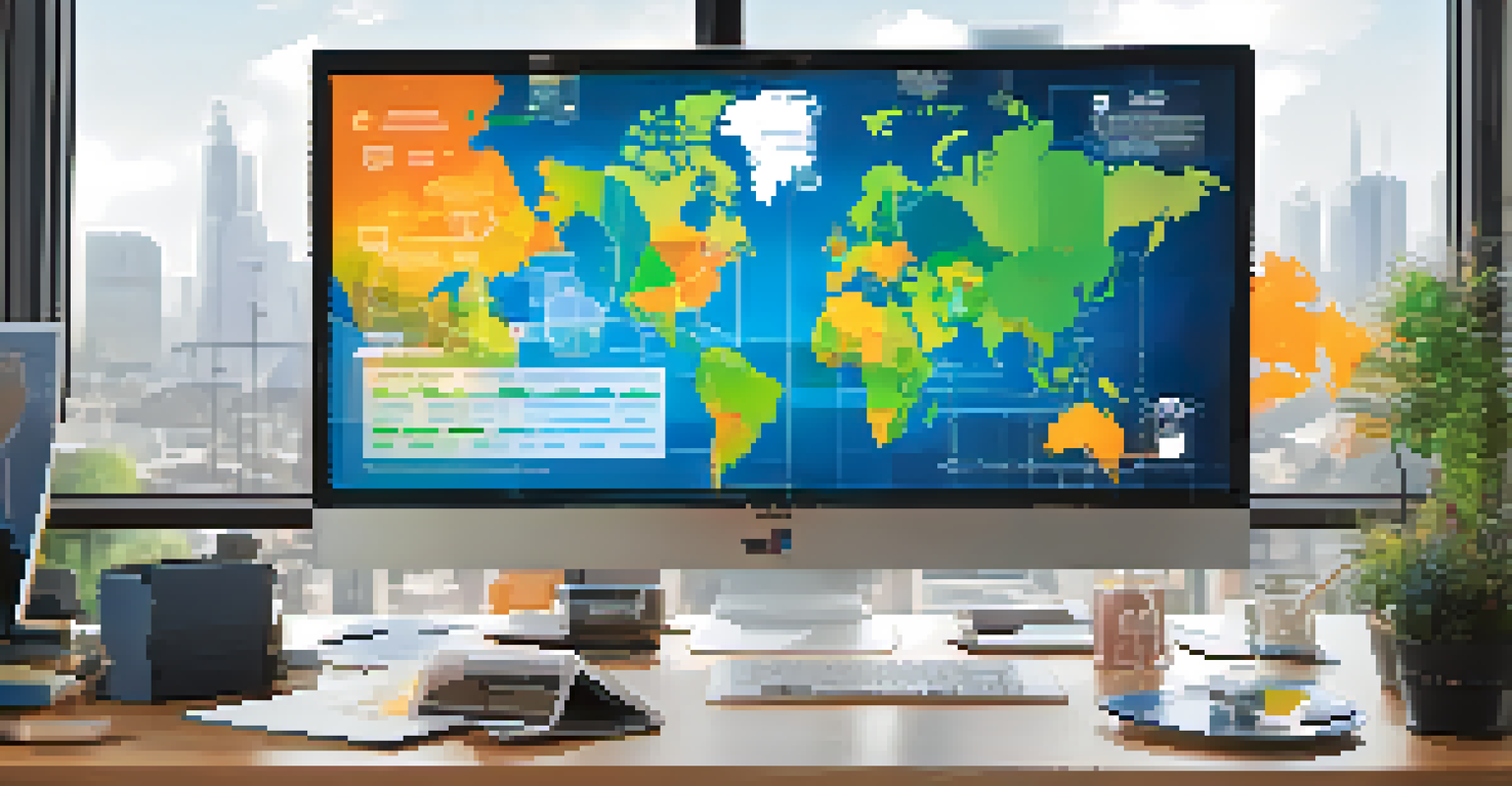 A digital interface showing metrics of a supply chain's carbon footprint with graphs and a world map.