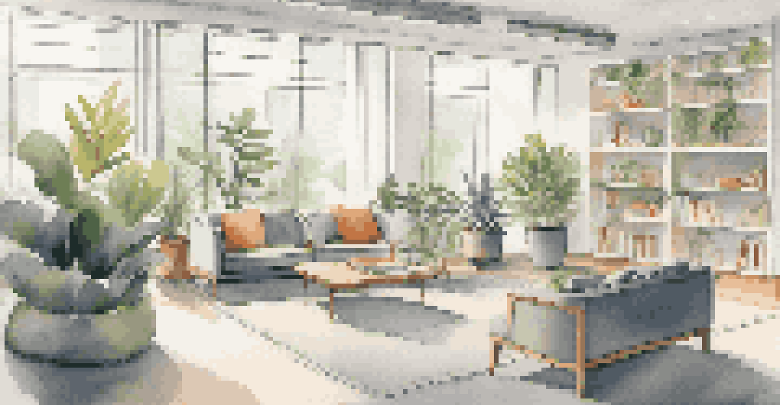 A cozy office lounge area with employees participating in a mentorship discussion, surrounded by books and plants.
