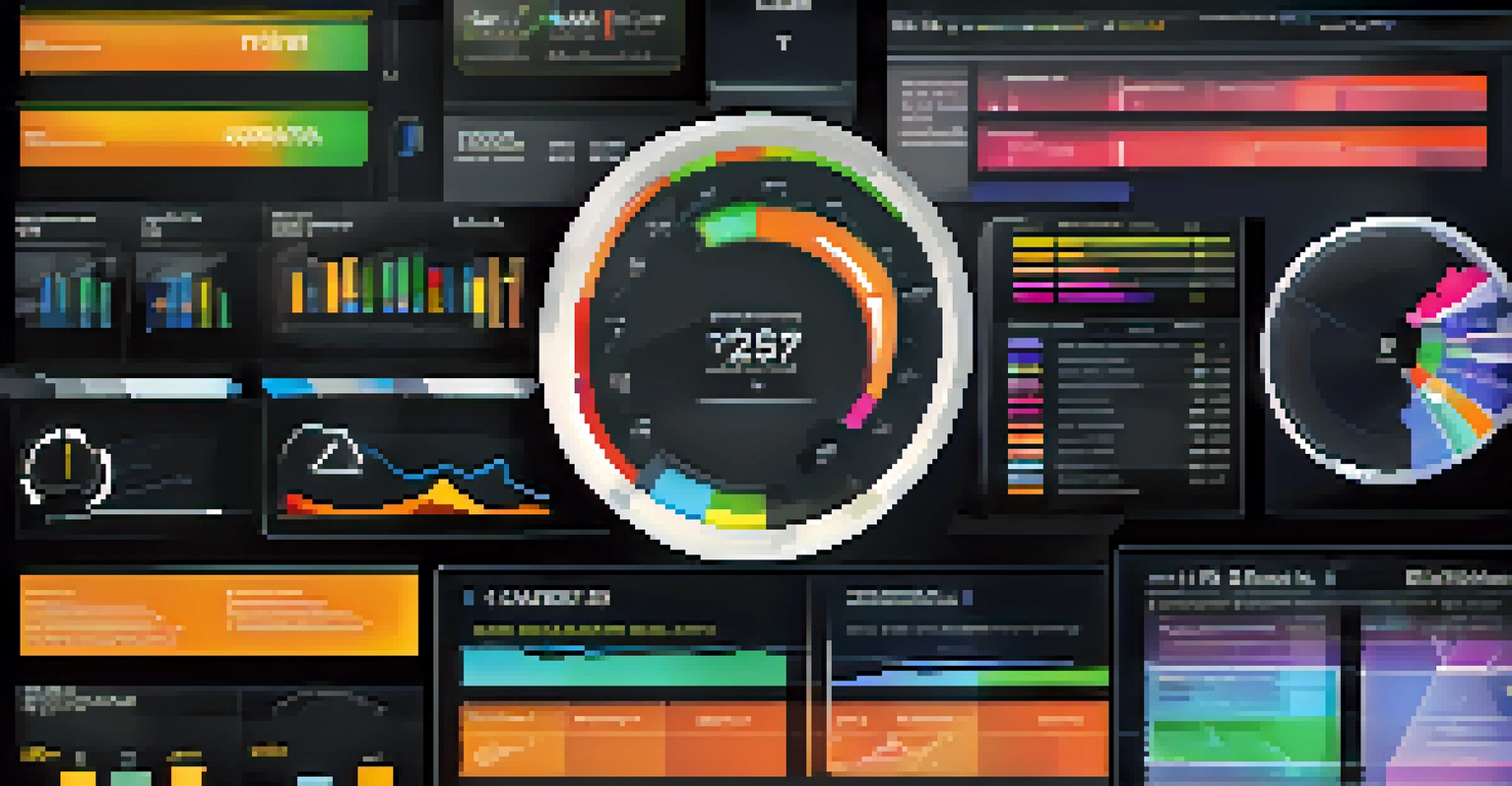 A digital dashboard showcasing resource allocation metrics with colorful graphs in a modern workspace.