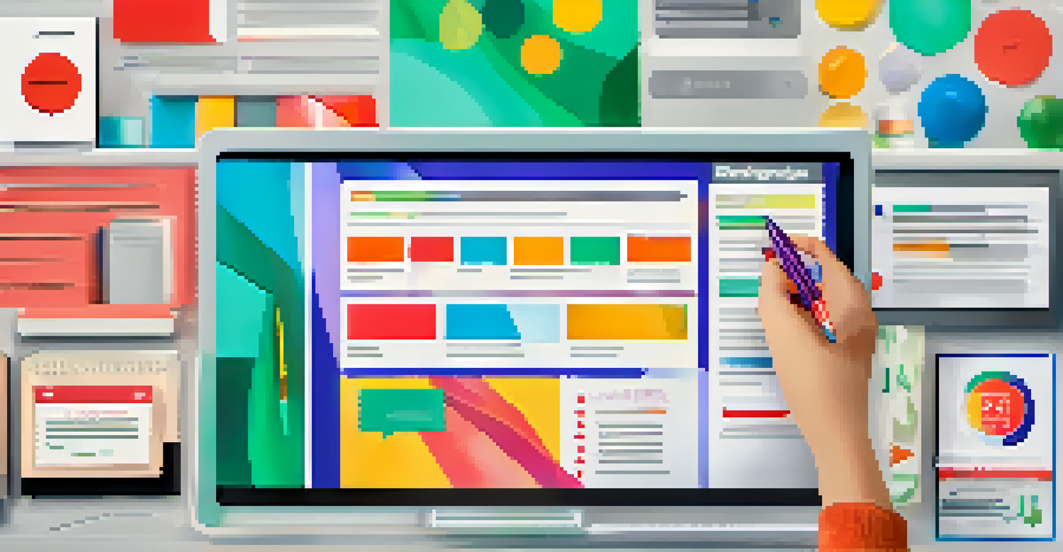 A close-up of a computer screen showing various retargeting ads with bright colors and clear calls to action.