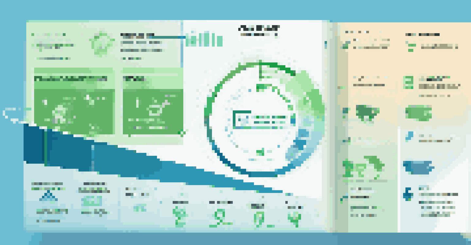 An infographic about churn rate with icons, arrows, and statistics on a blue and green gradient background.