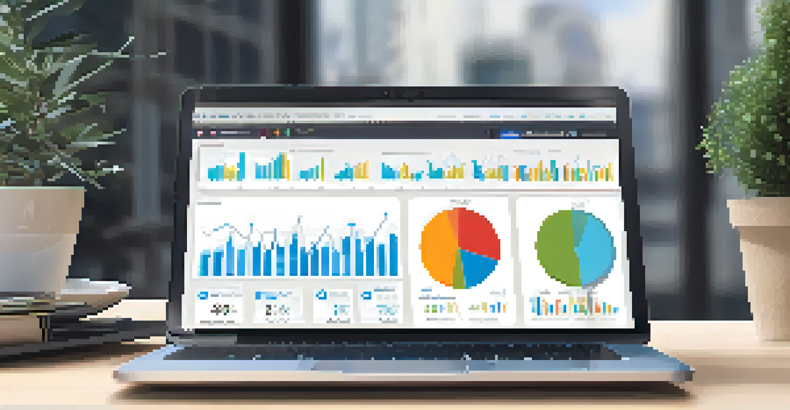 A close-up of a laptop screen displaying social media analytics with graphs and charts.