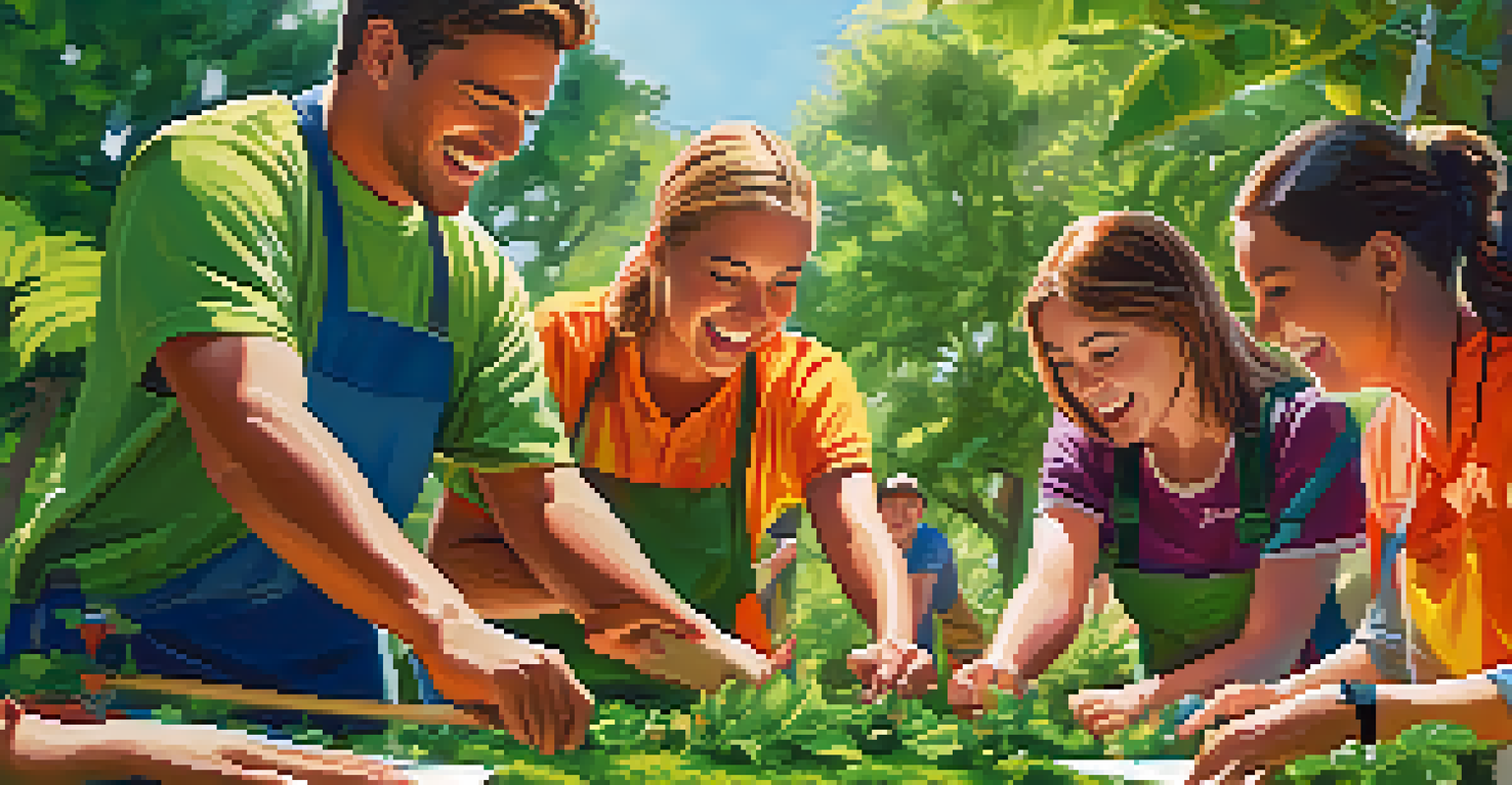 Employees enjoying a team-building outdoor event, engaging in games surrounded by greenery.