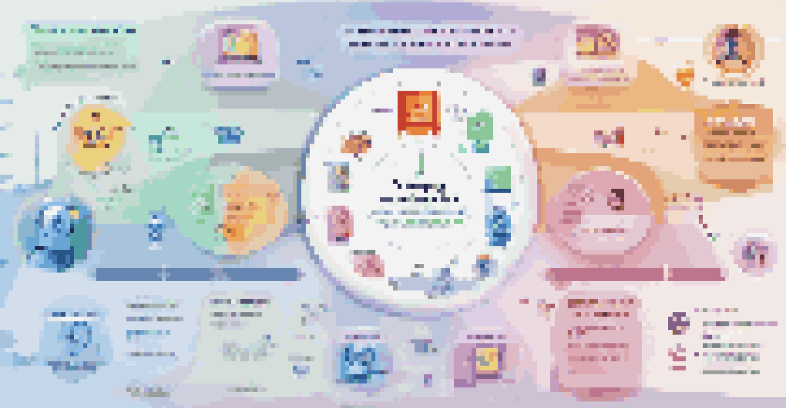 An infographic illustrating the advantages of chatbots in marketing, featuring various colorful icons.