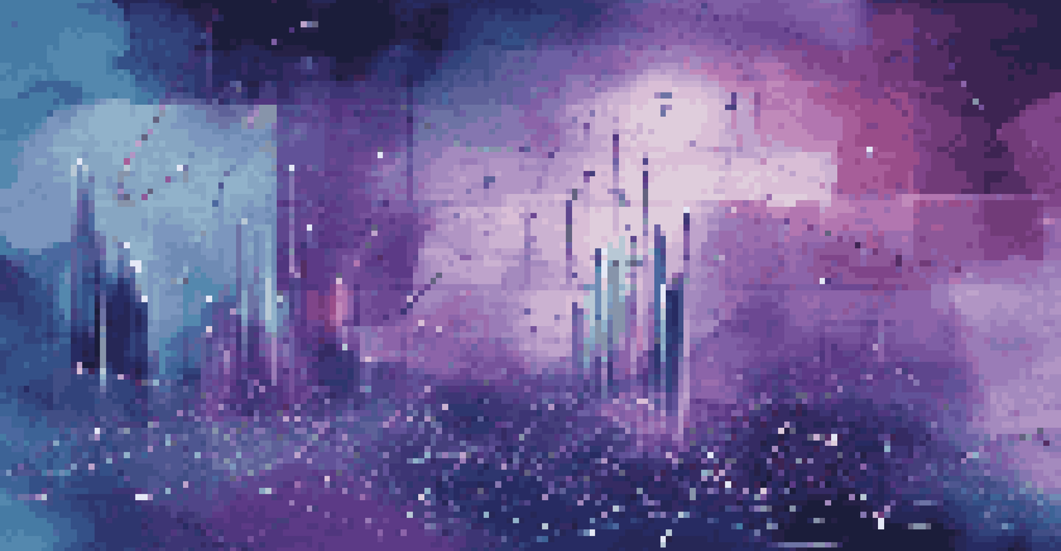 An abstract digital representation of data analytics, showcasing colorful graphs and glowing lines connecting data points against a dark background.