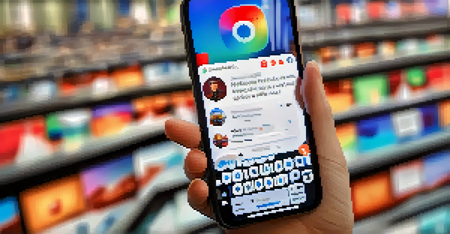 A close-up of a smartphone showing a social media feed with real-time crisis updates.