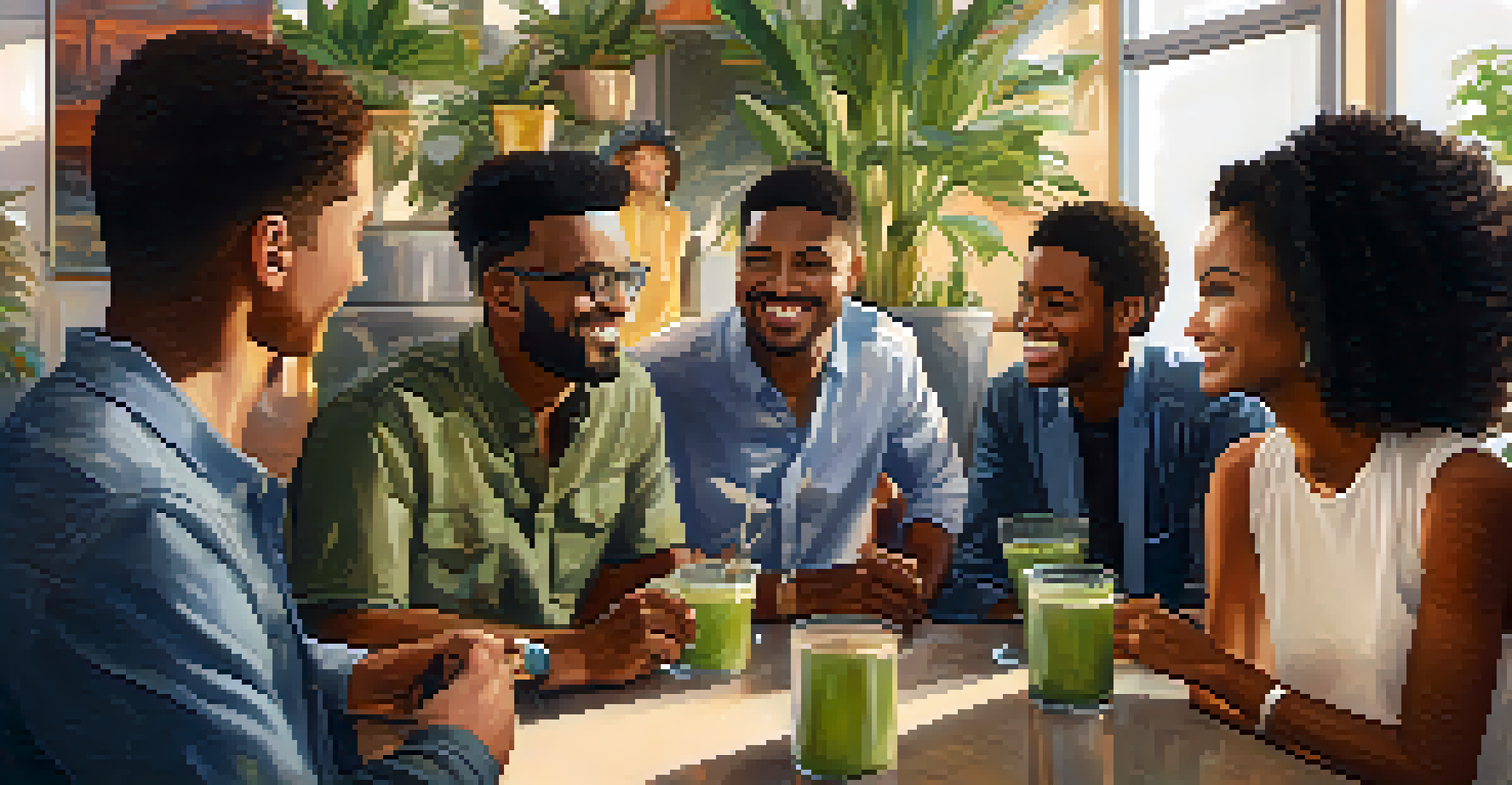 A close-up of diverse employees sharing experiences in a warm and inviting setting.