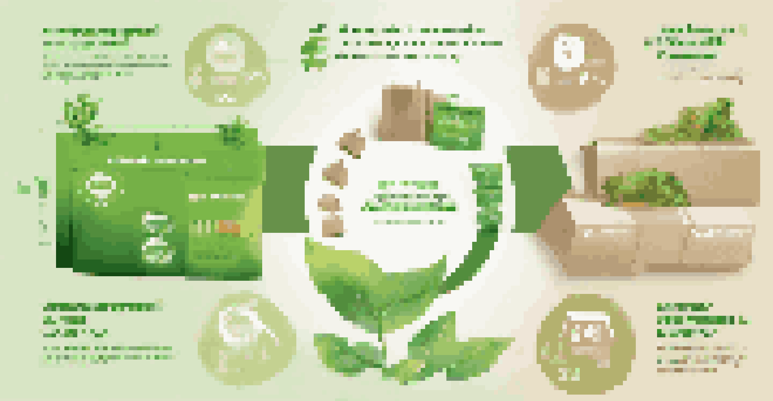 An infographic showing the benefits of sustainable packaging for e-commerce, featuring icons and text on a clean background with green and earth tones.