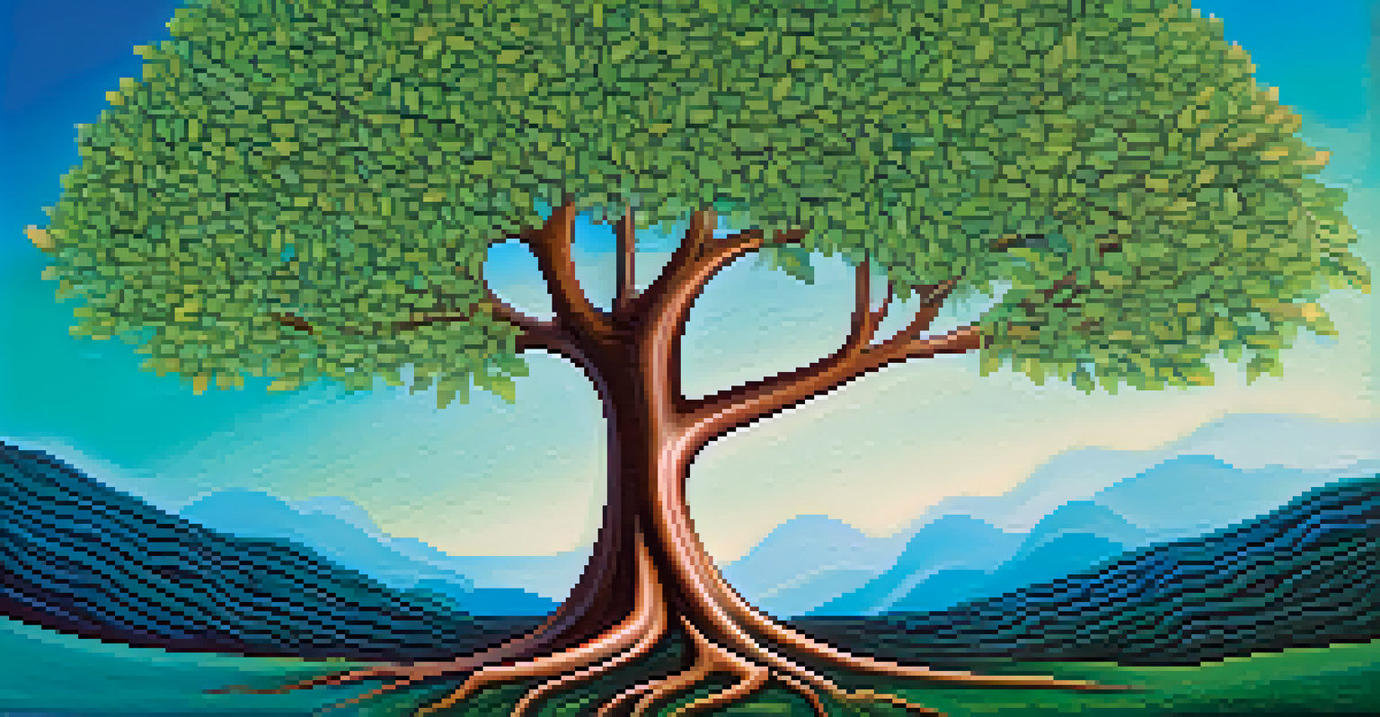 An illustration of a corporate governance framework represented as a tree with branches labeled accountability, fairness, and transparency.