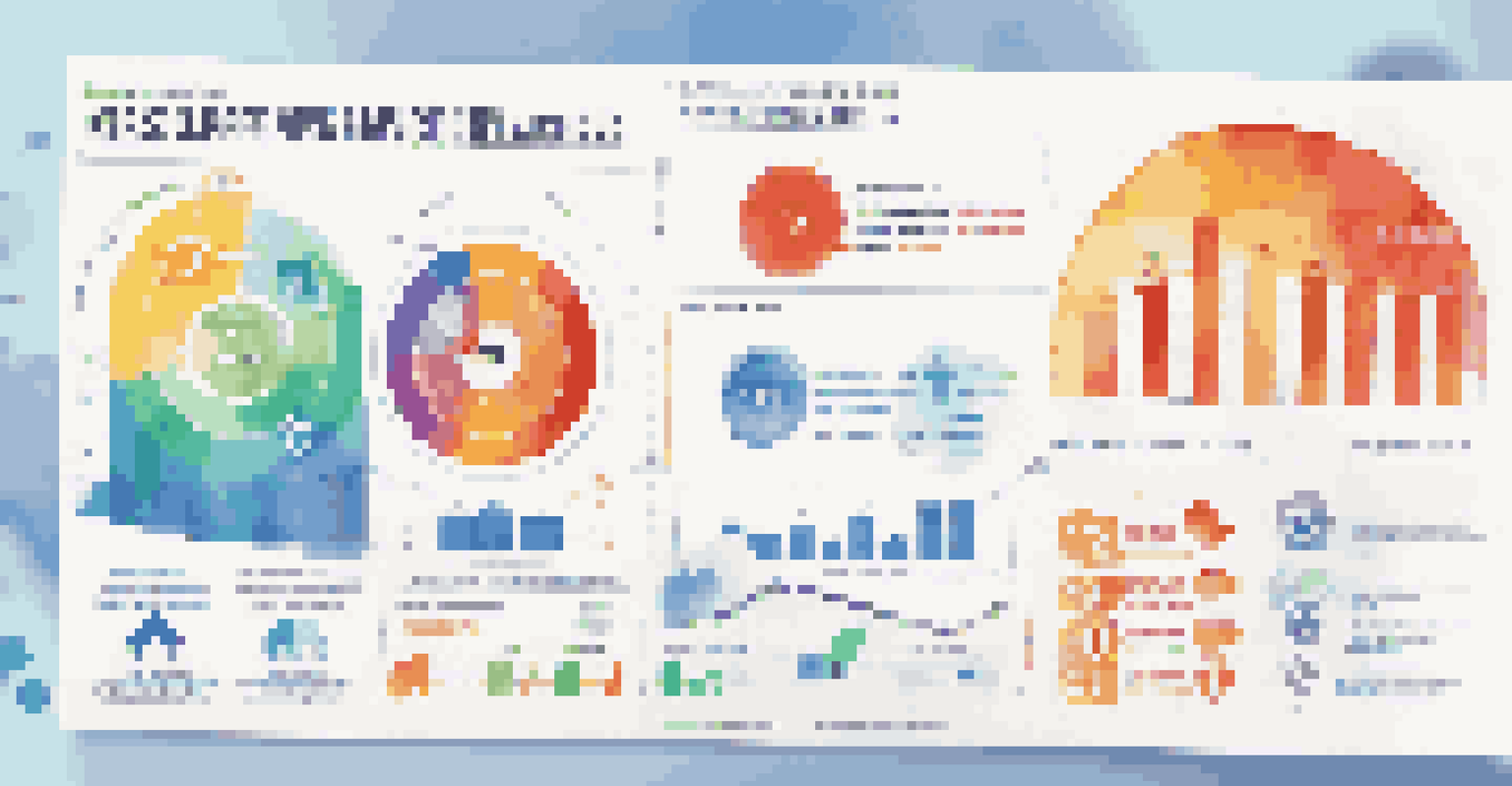 An infographic illustrating key performance metrics for social media customer service, featuring colorful graphs and icons.