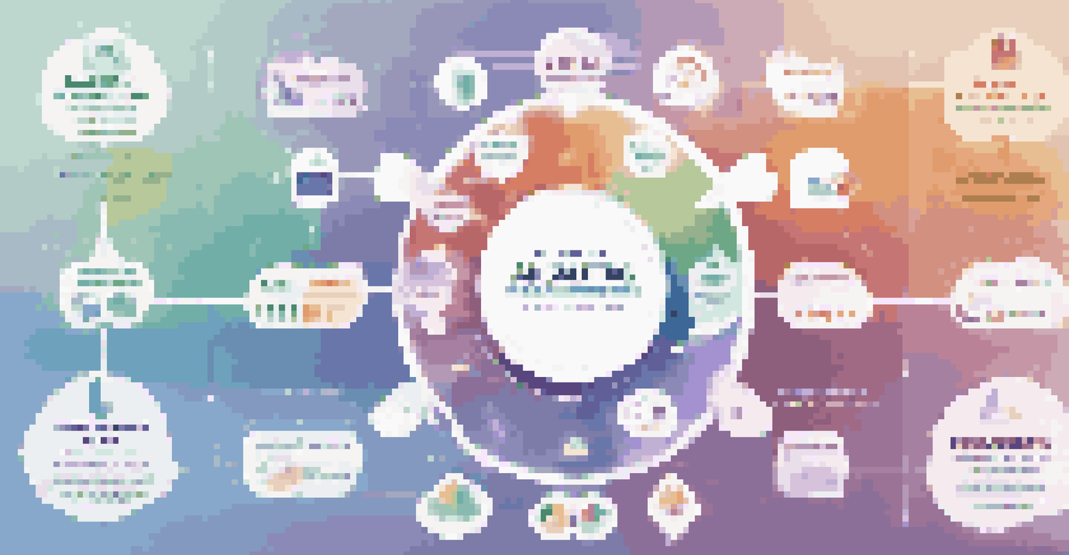 An infographic illustrating the data analytics process in marketing with colorful icons.