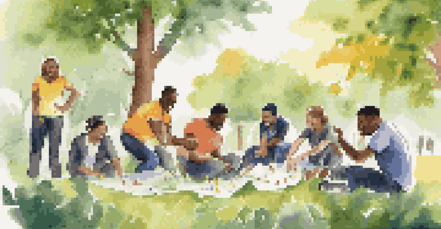 A diverse team participating in an outdoor team-building activity, collaborating and enjoying the vibrant atmosphere.