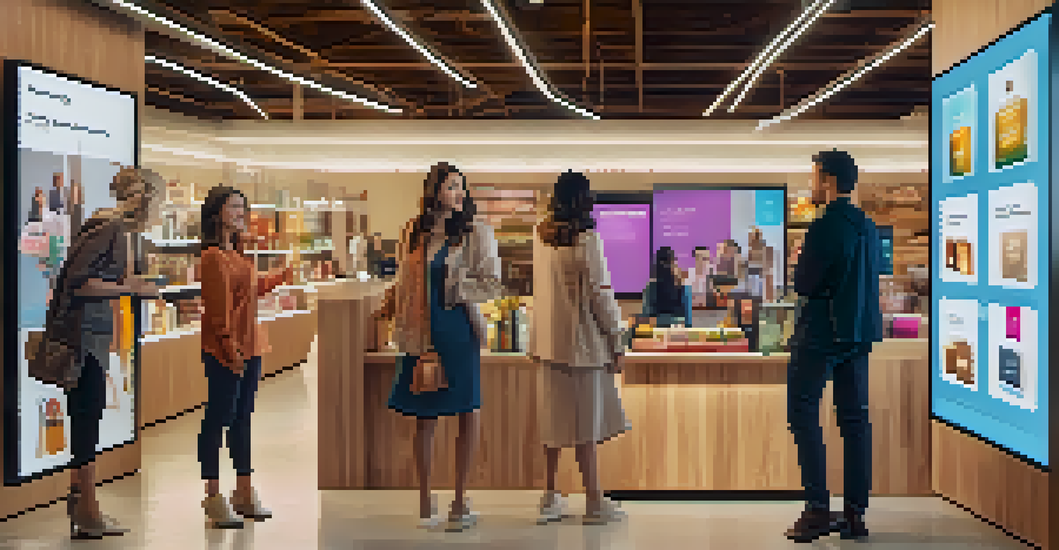 Customers engaging with a digital interface, highlighting personalized experiences through AI technology.