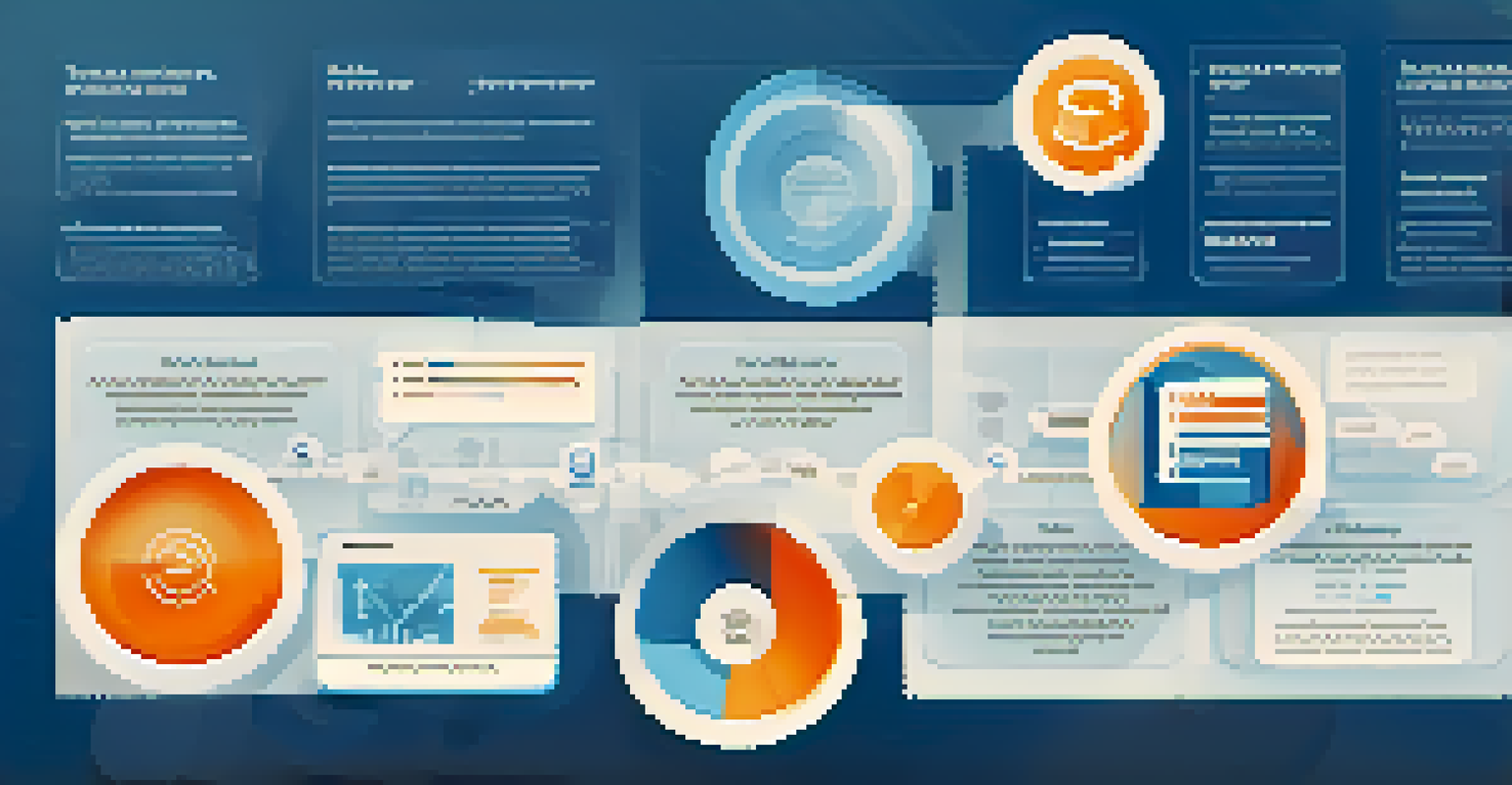 An infographic illustrating different market research methods like surveys and focus groups, set against a blue gradient background.