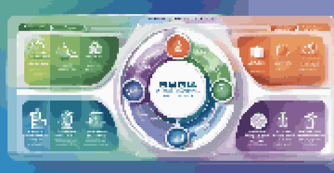 An infographic depicting the Six Sigma DMAIC framework, showcasing the five stages with colorful icons and a gradient background.