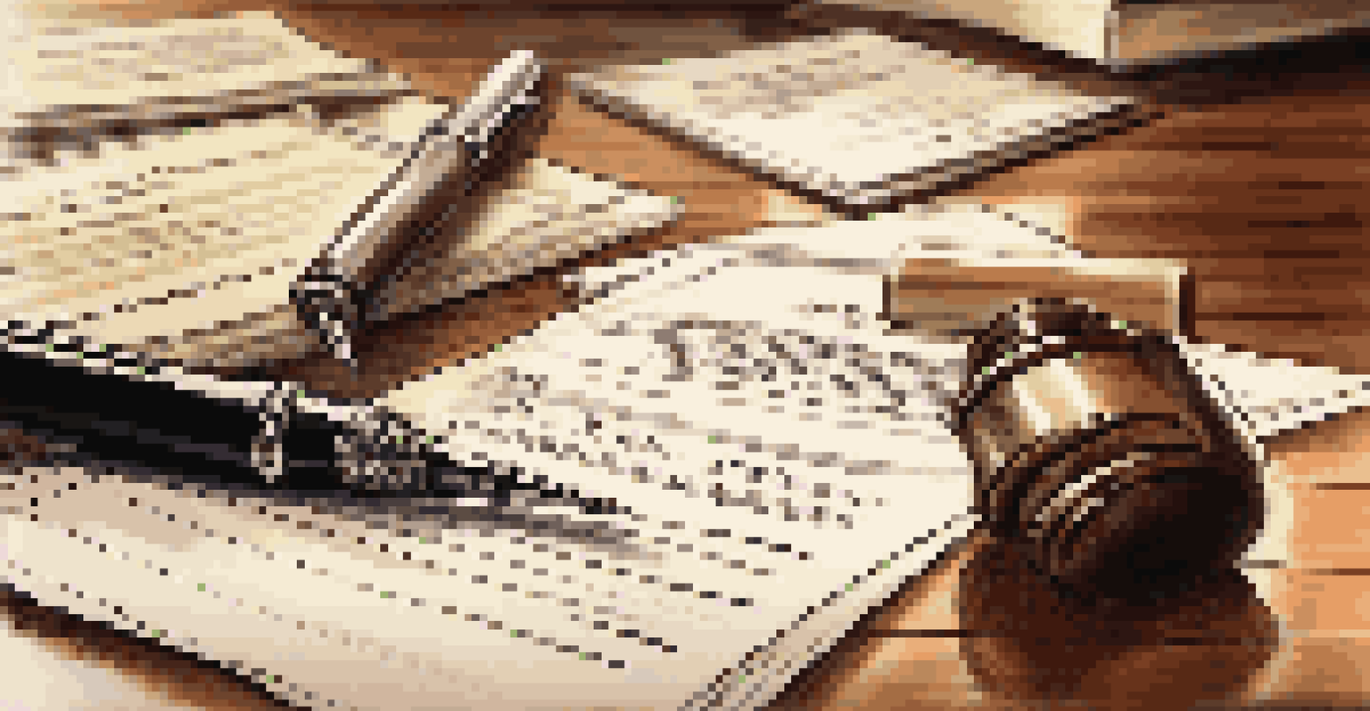 A close-up of legal documents for business succession planning with a fountain pen on a wooden table.