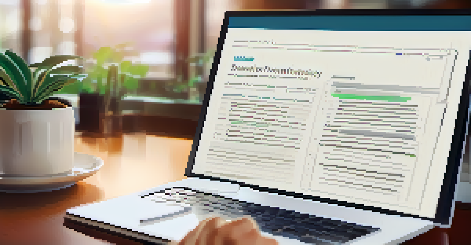 A close-up of a computer screen showing a data privacy policy document, with hands taking notes nearby in a softly lit workspace.