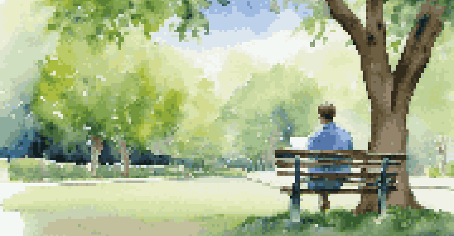 A person sitting on a park bench, contemplating financial goals written on a notepad, surrounded by greenery.