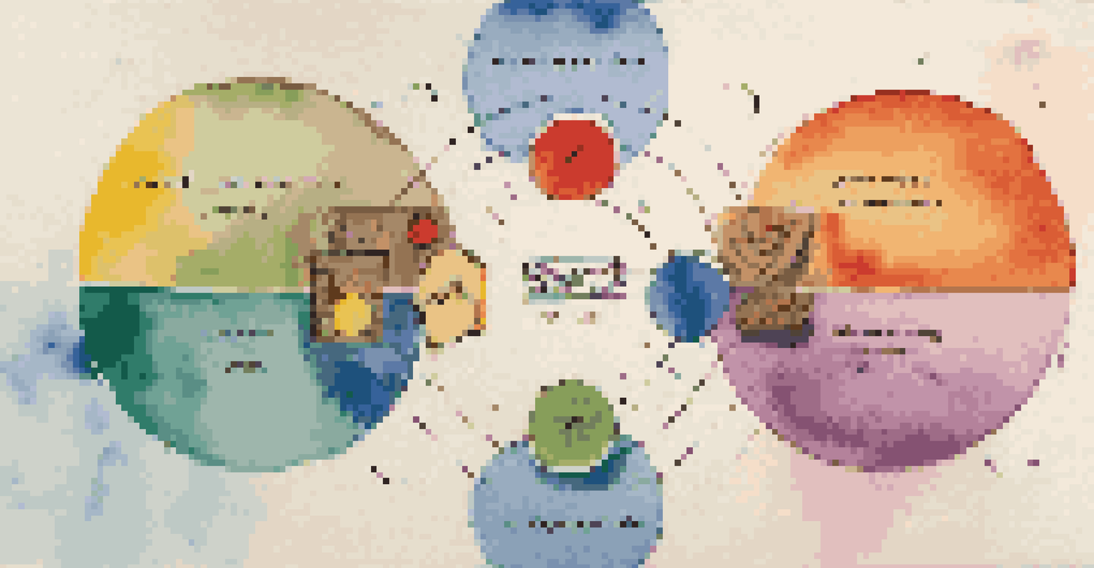 An abstract illustration of a SWOT analysis with colorful quadrants representing business strategy.