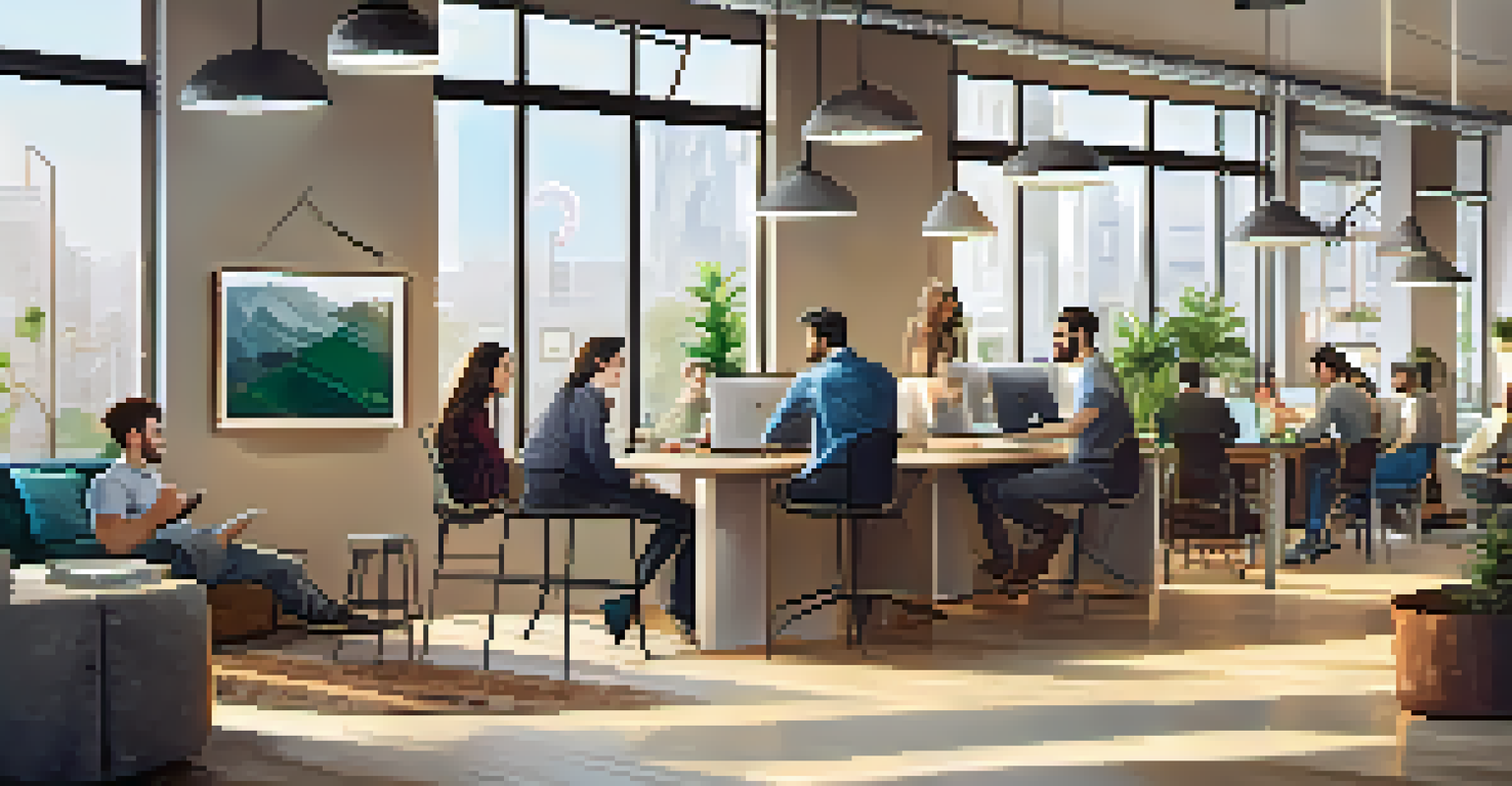 A modern startup workspace in Turkey with young professionals collaborating on tech projects in a bright and creative setting.