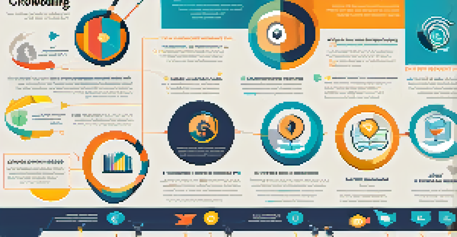 An infographic illustrating the steps of a successful crowdfunding campaign with colorful sections and icons.