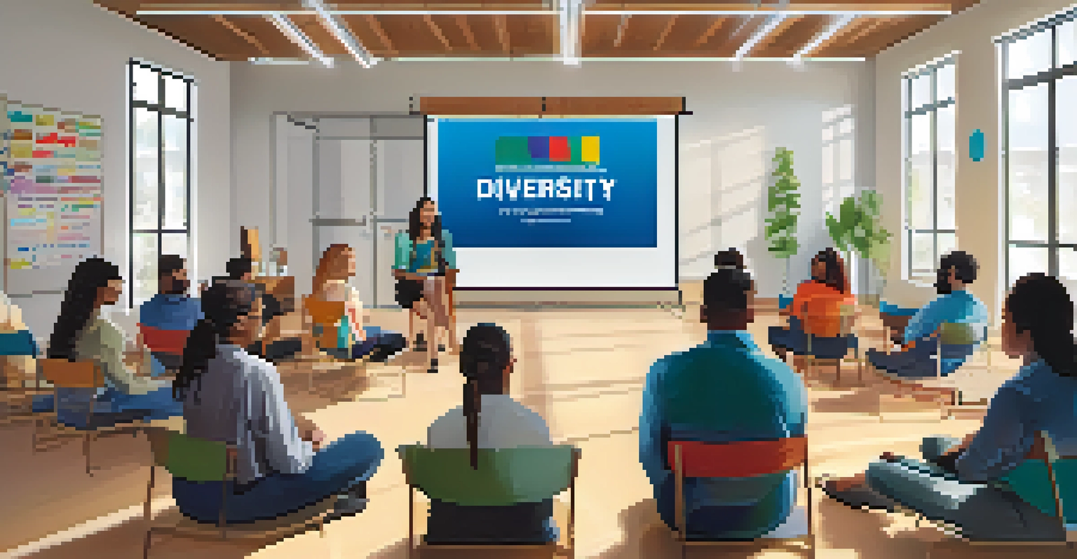 Employees participating in a diversity training workshop in a well-lit room.