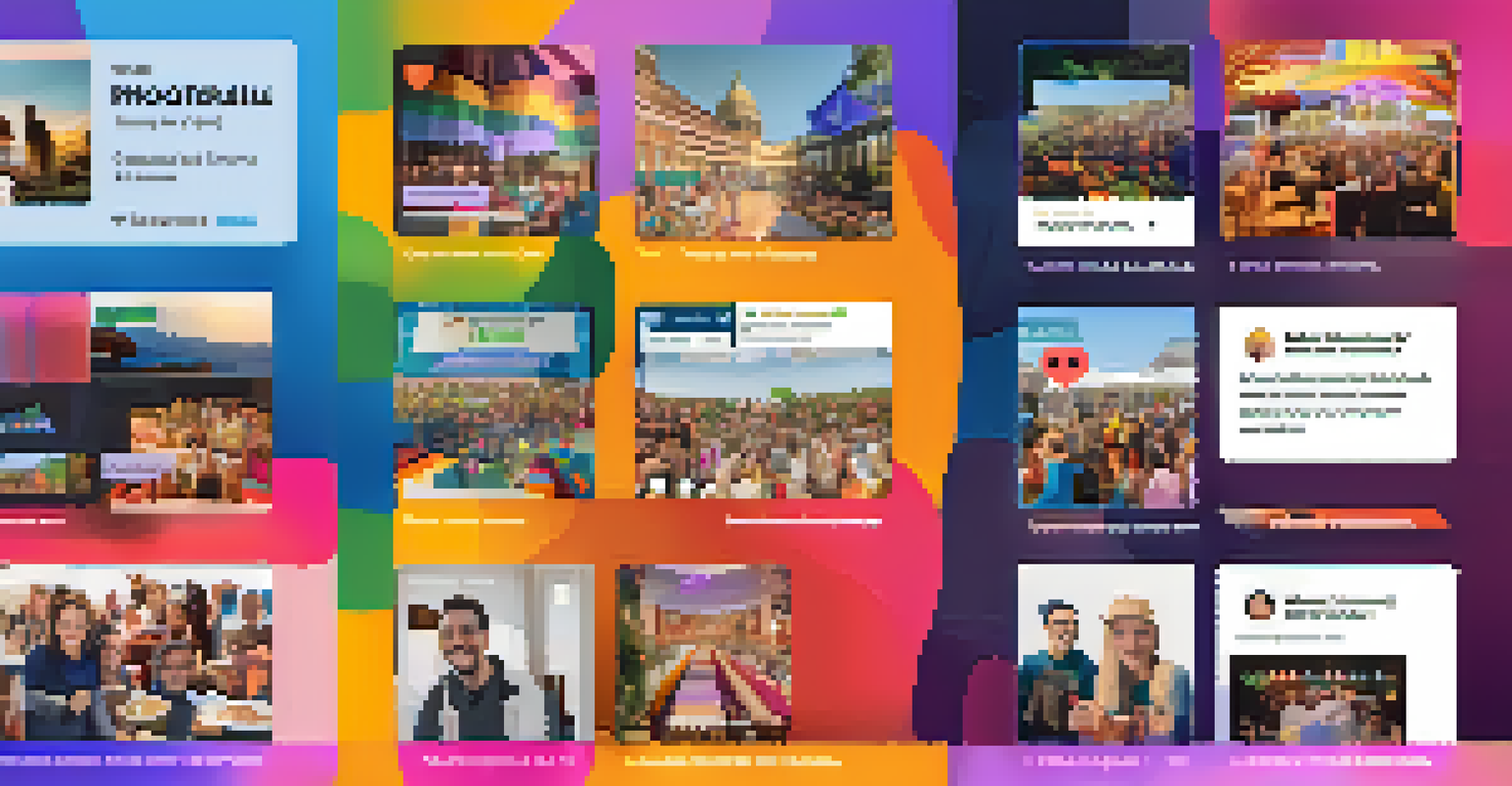 A vibrant montage of an online community event with screenshots of discussions and member contributions.