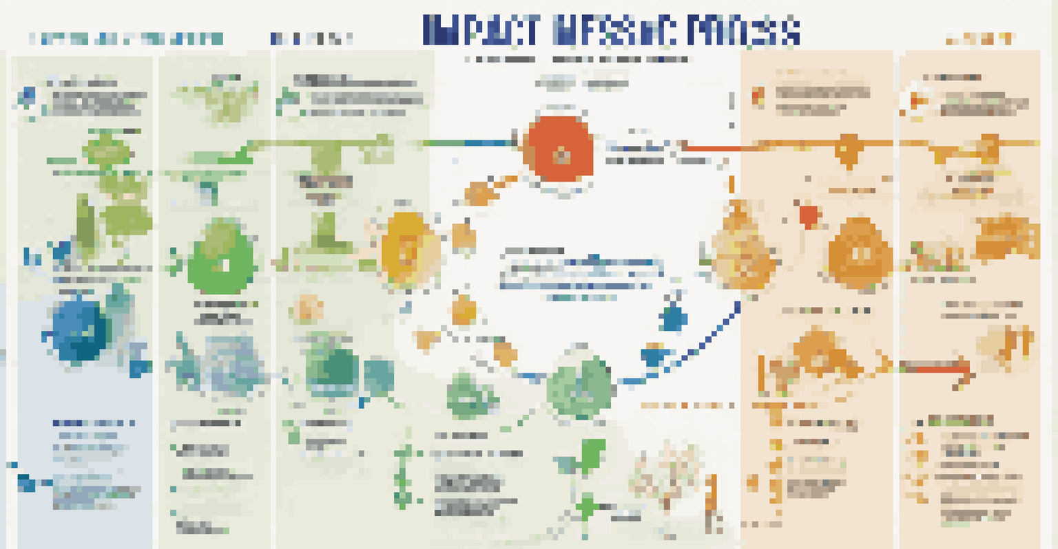 An infographic depicting the stages of the impact investing process with colorful icons.